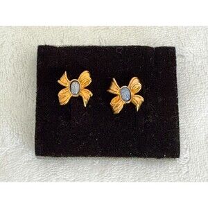 Vintage AVON Gold-Tone Delicate Bow Earring Studs